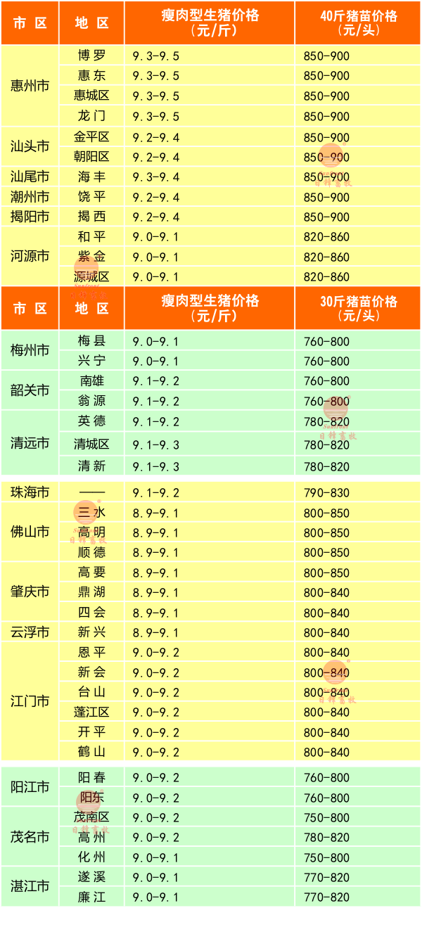 廣東豬價，豬價，豬市行情